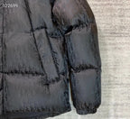 Dior puffer jacket sleeve and cuff in dark navy with quilted stitching