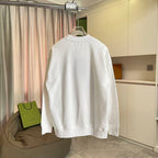 White Burberry crewneck sweatshirt back view with ribbed hem