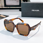 Prada sunglasses with tortoiseshell square frames and brown lenses