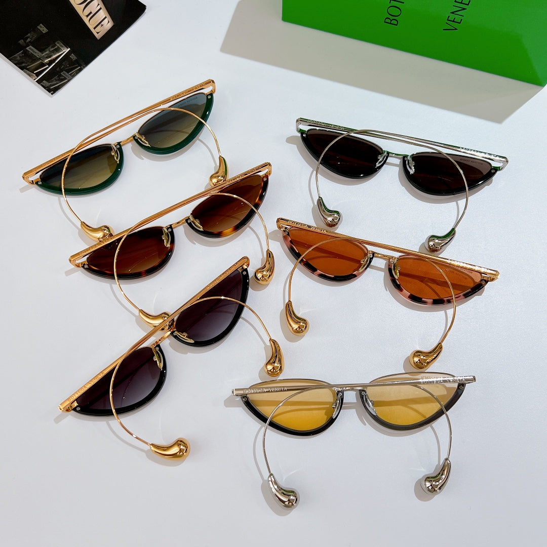 Bottega Veneta sunglasses assortment with gold frames and mixed tinted lenses