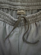 Balenciaga elastic waistband with drawstring and interior pocket opening on dark blue pants