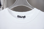White crew-neck T-shirt with interior neckline label