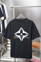 Louis Vuitton T-shirt, dark navy, crew neck, white diamond logo on back