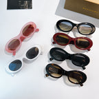 Bvlgari sunglasses assortment, round frames in multiple colors with dark lenses