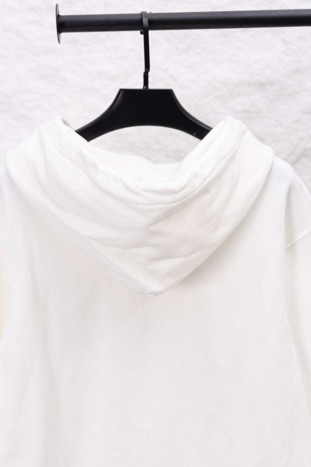 Long white hoodie with attached hood