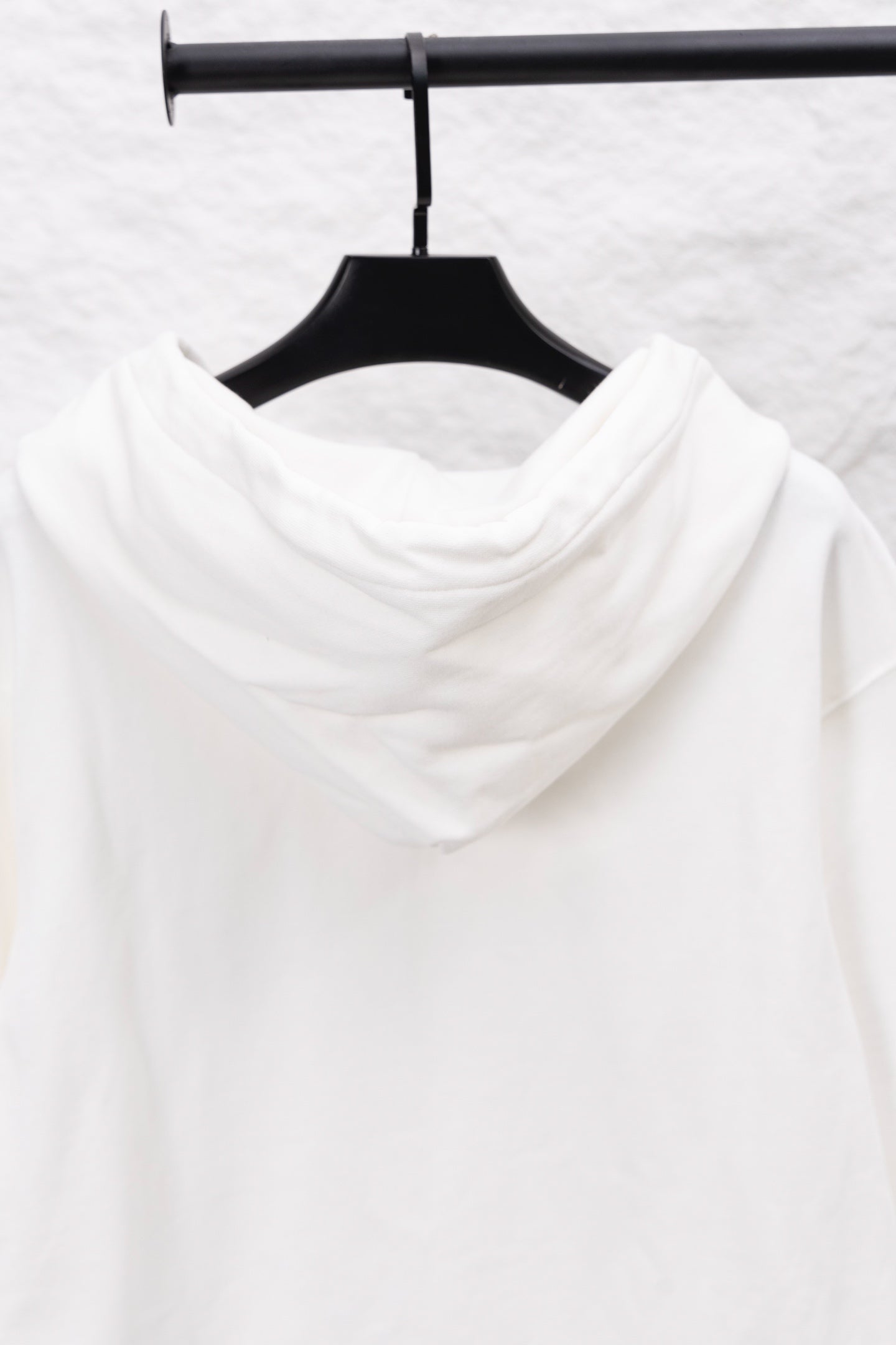 Long white hoodie with attached hood