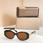 Black sunglasses with brown-tinted lenses and embellished temple detail
