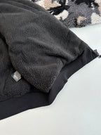 Balenciaga sherpa fleece jacket with black side panels, dark gray/black