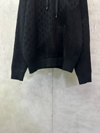 Louis Vuitton monogram hoodie front lower hem with kangaroo pocket detail