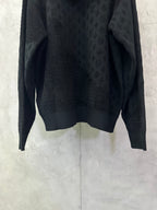 Louis Vuitton monogram hoodie side view with ribbed hem and long sleeves