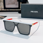 Prada sunglasses with white frame and tinted dark lenses