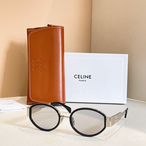 Celine glasses with black round frames and clear lenses
