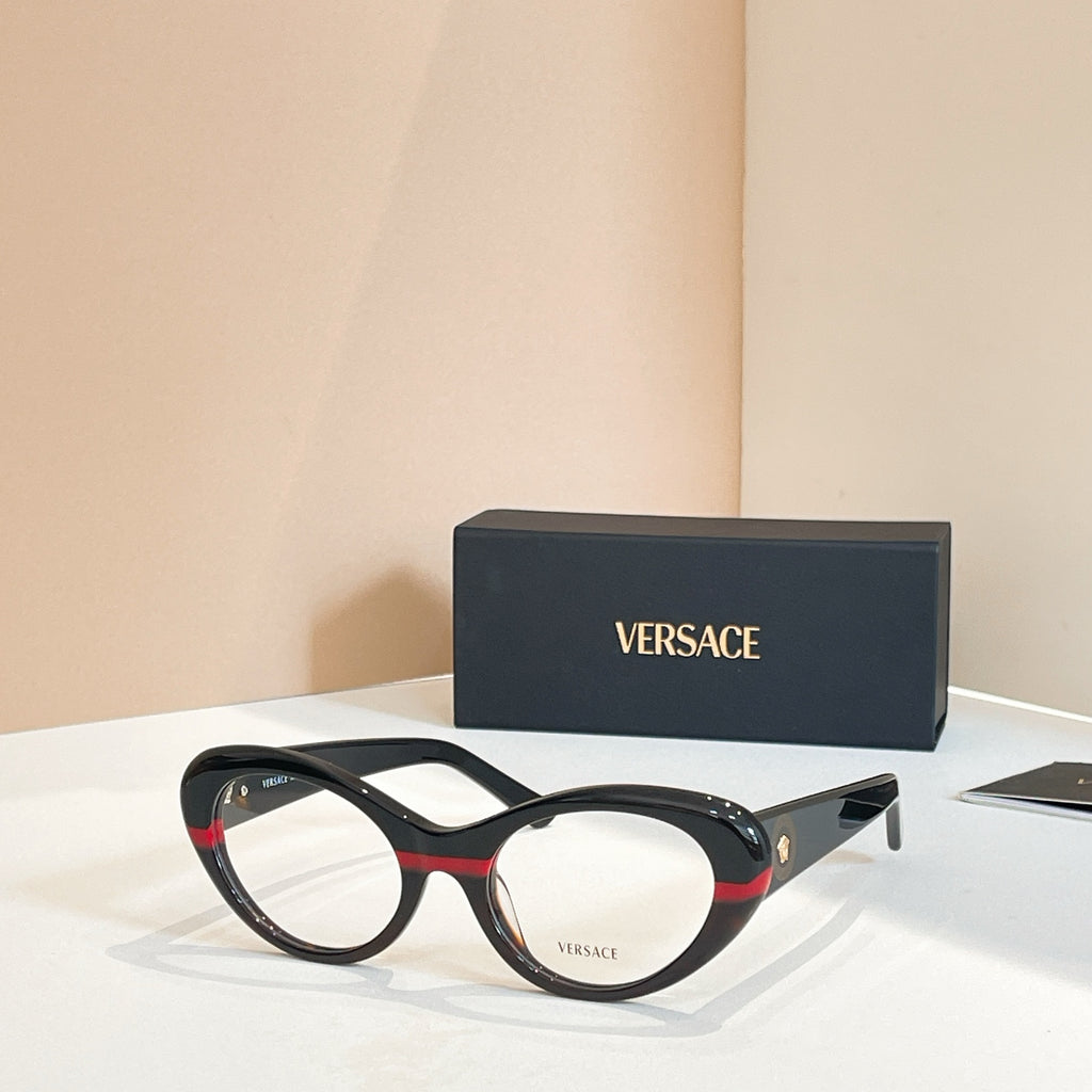 Round eyeglasses with dark frames and clear lenses, angled view with temple arms