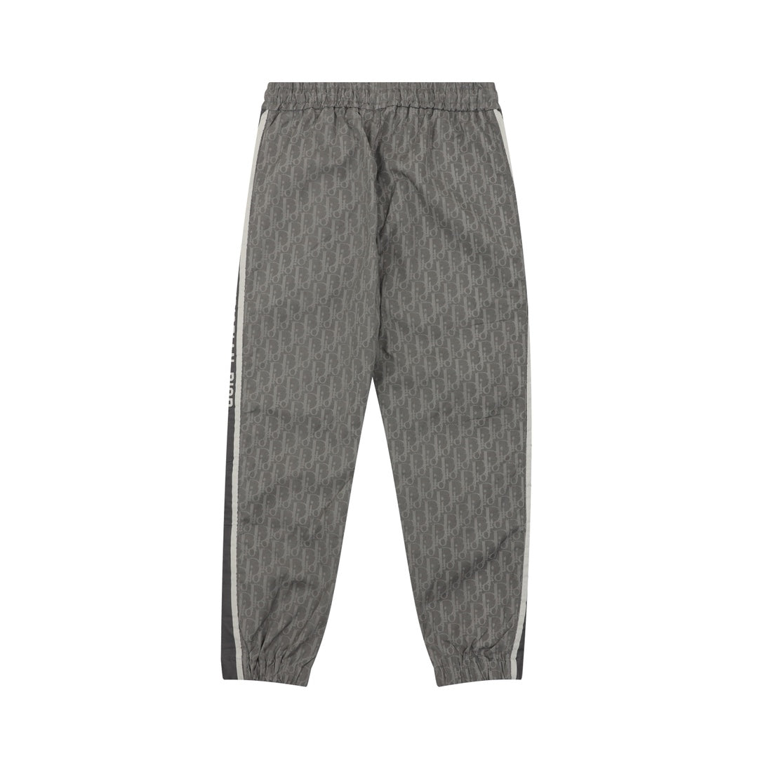 Dior pants in dark gray with allover pattern and elastic waist