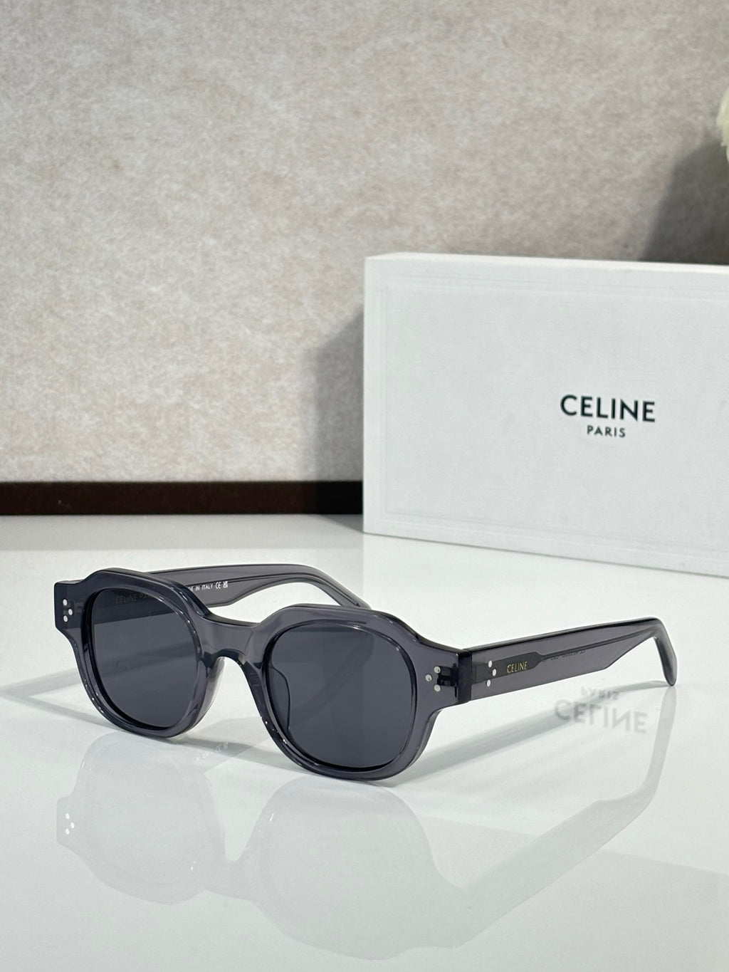 Celine sunglasses with dark navy frame and dark lenses