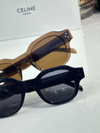 Celine sunglasses with tortoise-brown frame and amber-tinted lenses