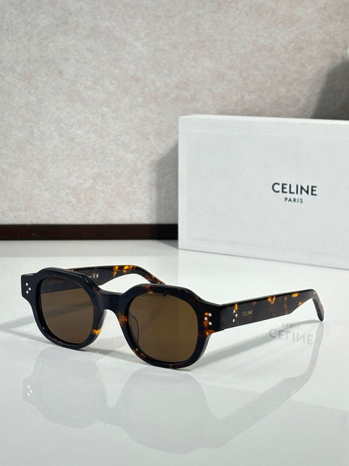 Celine sunglasses with dark tortoise frame and brown-tinted lenses