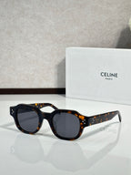 Celine sunglasses with dark tortoise frame and black lenses