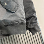 Stone Island bomber jacket hem and sleeve cuff with ribbed knit trim and snap pocket