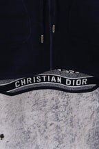 Dior hooded top with navy zip and CHRISTIAN DIOR logo waistband trim