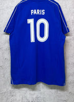 Blue short-sleeve jersey back with 'PARIS' and large number '10' print