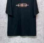 Balenciaga black short-sleeve T-shirt with chest logo and straight hem