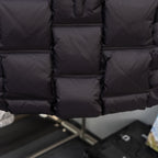 Moncler black puffer vest hem with quilted stitch pattern