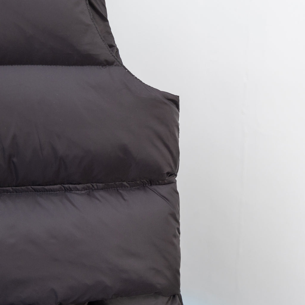 Moncler long puffer jacket, dark padded front panel