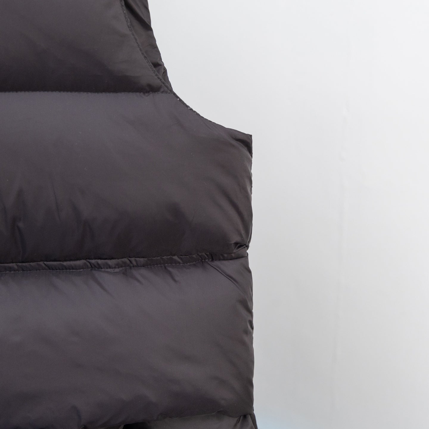 Moncler long puffer jacket, dark padded front panel