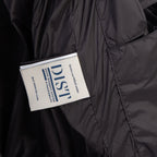 Moncler long puffer jacket label on inner chest
