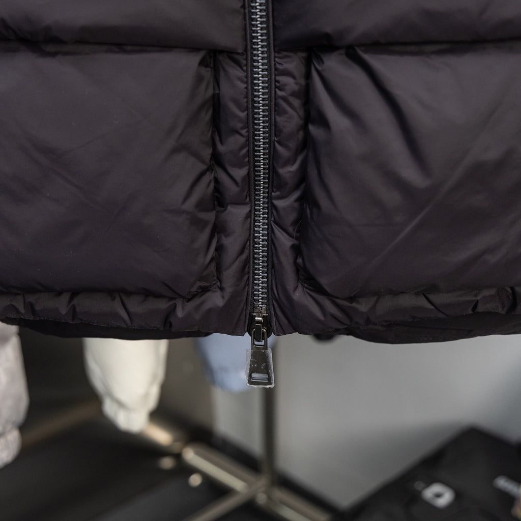 Moncler long puffer jacket with full-length front zipper
