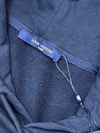 Louis Vuitton hoodie neckline label with drawstring cord and metal aglet