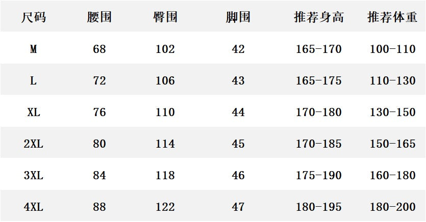 Dior size chart table with waist, hip, leg length, height, and weight ranges