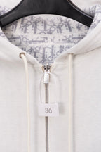Dior hoodie hood with drawstrings and central zipper, size 36 tag