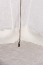Dior hoodie front zipper with metal slider on white knit