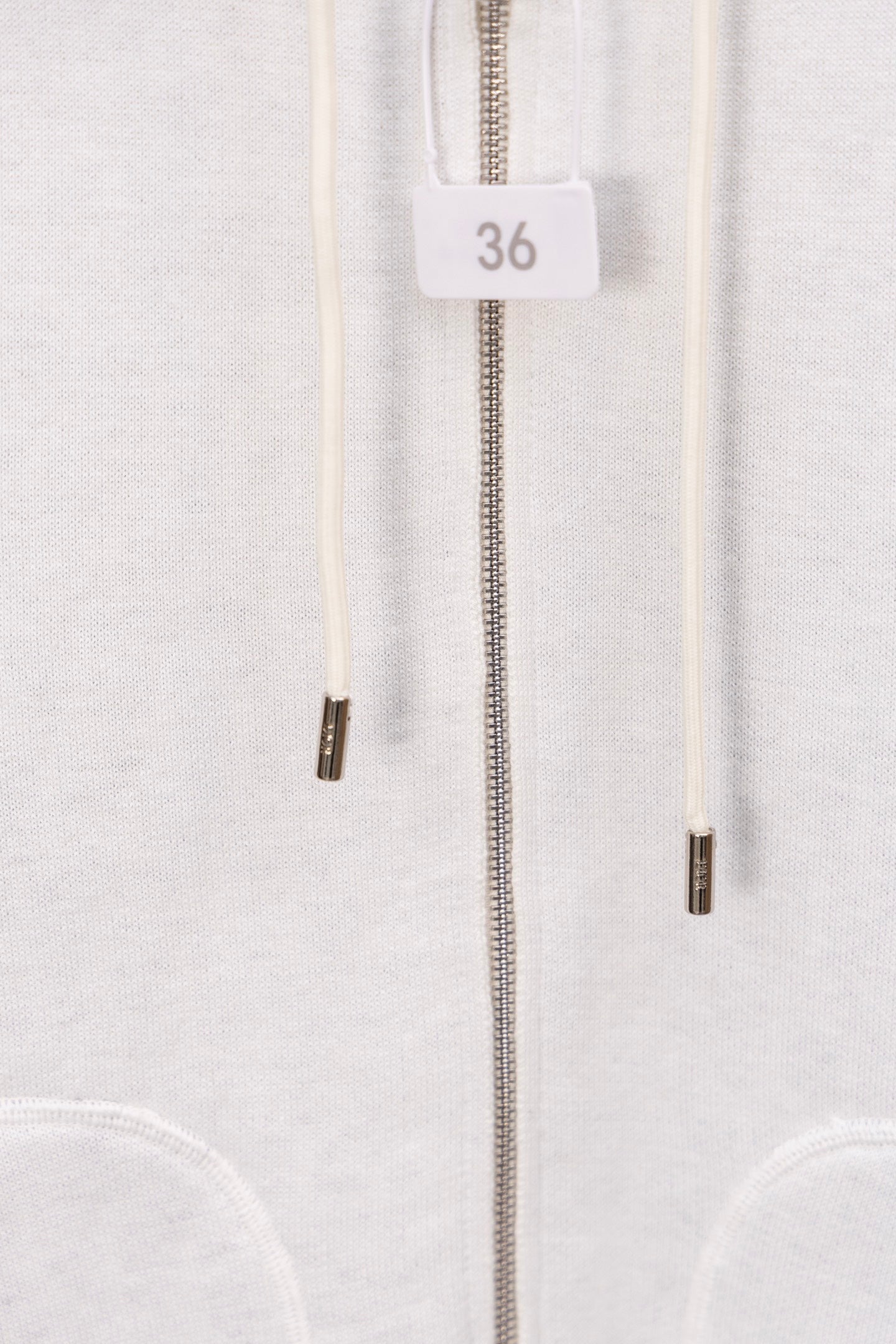 Dior hoodie front zipper with size 36 tag and metal pull tabs