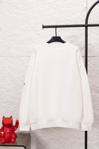 Moncler long-sleeve sweatshirt, white, back view with plain design