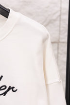 Moncler long-sleeve sweatshirt sleeve, white, with ribbed cuff