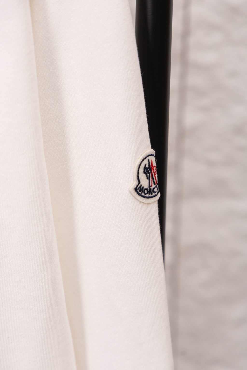 Moncler long-sleeve sweatshirt sleeve cuff with embroidered Moncler patch