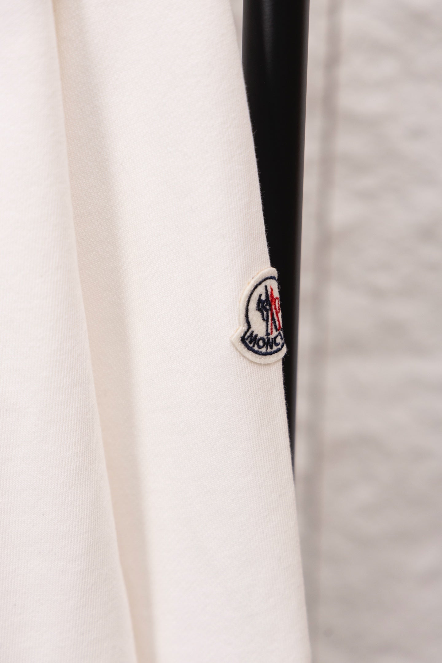 Moncler long-sleeve sweatshirt sleeve cuff with embroidered Moncler patch