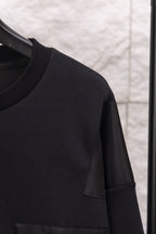 Prada long-sleeve crewneck sweatshirt shoulder and side panel pocket detail