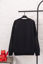 Prada long-sleeve crewneck sweatshirt in dark color, plain back view