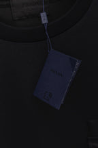 Prada crewneck sweatshirt neckline close-up with interior fabric tag