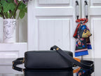 Louis Vuitton crossbody bag, smooth dark back with strap and gold hardware