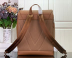 Louis Vuitton men’s flap backpack with perforated back panel and tan shoulder straps