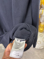 Dior knit sweater hem with inner fabric label, dark navy
