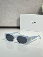 Celine oval sunglasses, light blue frame with dark lenses