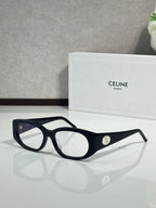 Celine oval sunglasses, black frame with dark gray lenses