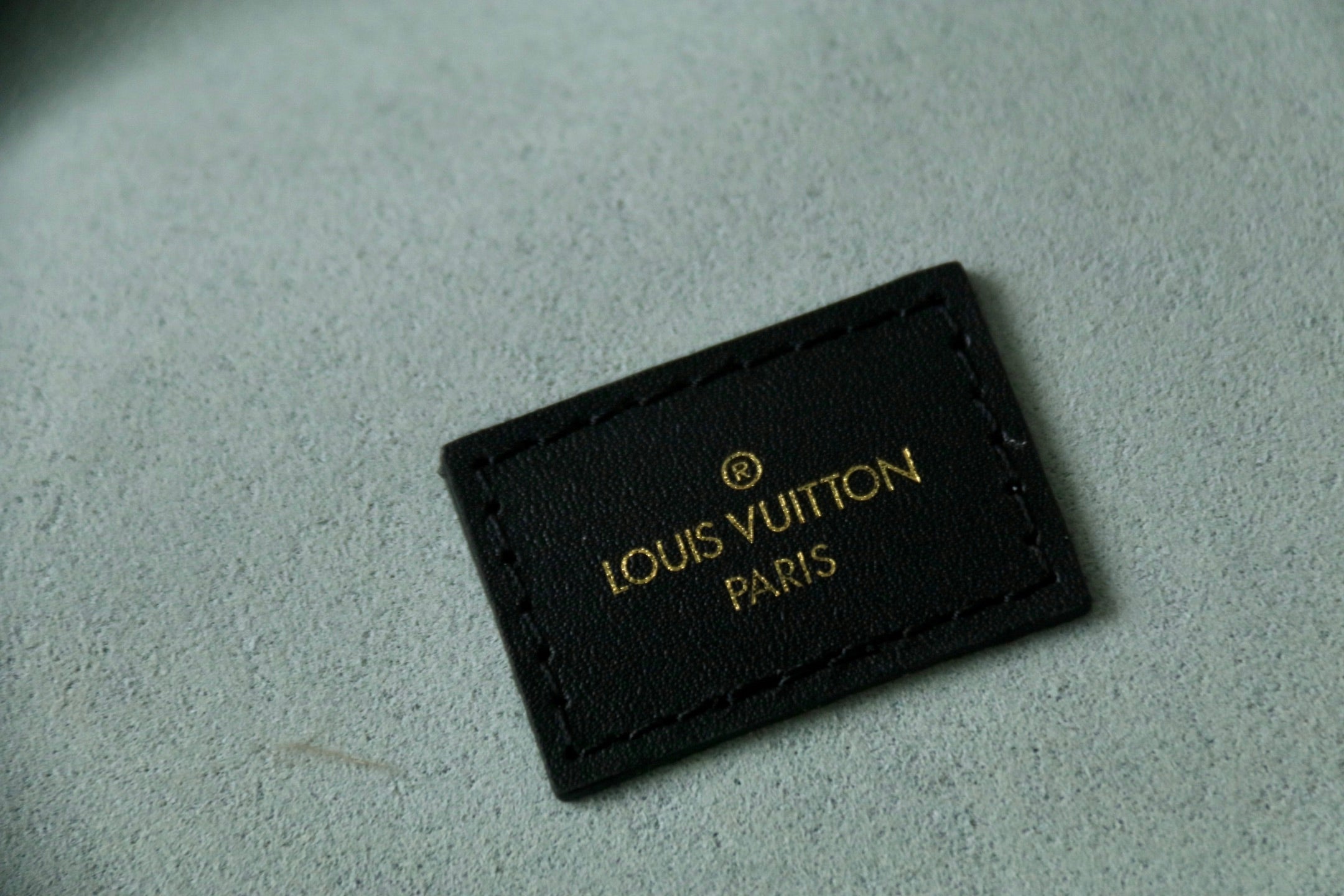 Louis Vuitton Paris leather label tag