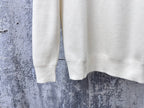 Prada cream sweater sleeve and hem, ribbed cuffs and bottom edge